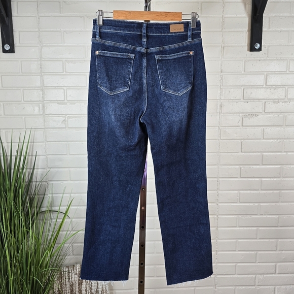 Judy Blue Cropped High Rise Straight Dark Wash Jeans Size 3 Or 26 - Picture 10 of 13